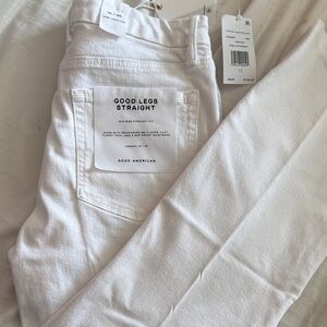 Good American Women's Cream Straight Leg Jeans